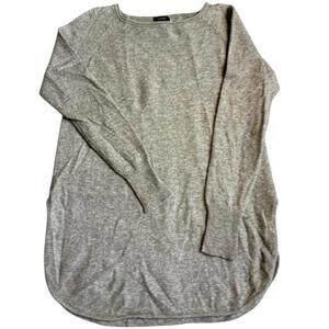 Halogen Wool Cashmere Blend Gray Long Sleeve Tunic Top Size L